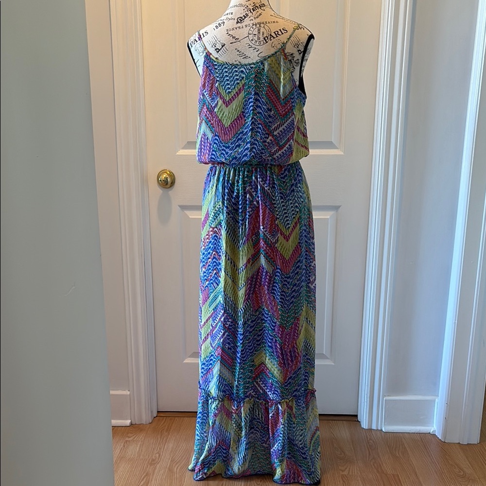 Emma & Michele Blue Purple Spaghetti Strap Sundress - Picture 3 of 6